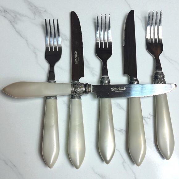Pioneer Woman Cowgirl Lace pearl gray 3 pc set Flatware 3 forks 3 knives ONLY DC - Picture 1 of 16